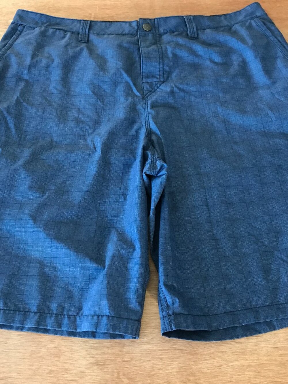 Quicksilver Amphibians Bermuda Shorts Men 40 Blue Plaid High Rise Pockets 19715